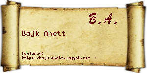 Bajk Anett névjegykártya